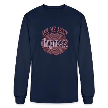 Ask me about Hypnosis - Men's Long Sleeve T-Shirt - navy - Front