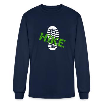 Hiking Hike Bootprint Go for a Hike - Men's Long Sleeve T-Shirt - navy - Front