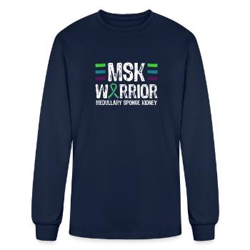 MSK Medullary Sponge Kidney Warrior - Men's Long Sleeve T-Shirt - navy - Front