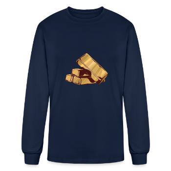 gold bar precious metal investment symbol icon - Men's Long Sleeve T-Shirt - navy - Front