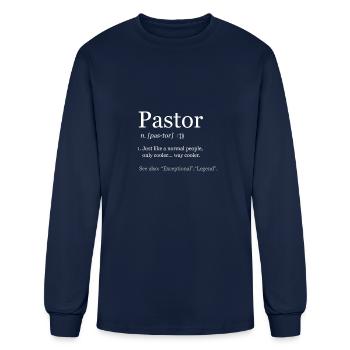 Pastor Definition - Men's Long Sleeve T-Shirt - navy - Front