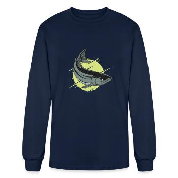 saumon atlantique - T-shirt à manches longues Homme - marine - Devant