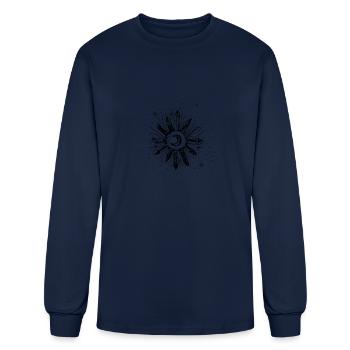 Magical Crescent Moon With Stars - For Real - Men's Long Sleeve T-Shirt - navy - Front