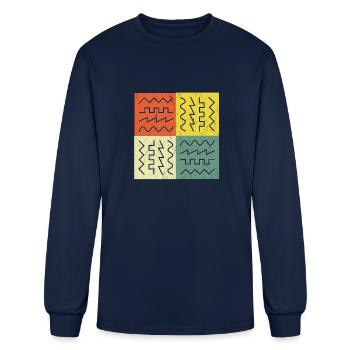 Retro Synthesizer Waveform - Electronic Music - Men's Long Sleeve T-Shirt - navy - Front