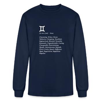 Gemini - Men's Long Sleeve T-Shirt - navy - Front