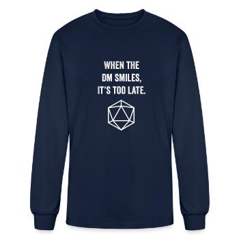 When The Dm Smiles It’s Too Late - Men's Long Sleeve T-Shirt - navy - Front