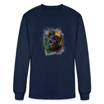 Wiener Dog portrait - Men's Long Sleeve T-Shirt - navy - Front