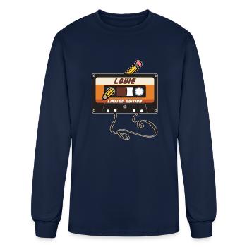 Louie Limited Edition Cassette Tape Vintage Style - Men's Long Sleeve T-Shirt - navy - Front