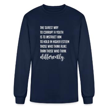 Think Differently Nietzsche - Men's Long Sleeve T-Shirt - navy - Front