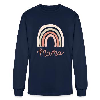 Rainbow Mama Modern Scandinavian Boho Rainbow - Men's Long Sleeve T-Shirt - navy - Front