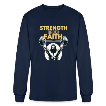 Jacked Jesus - Men's Long Sleeve T-Shirt - navy - Front