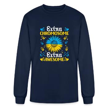 Extra Chromosome Extra Awesome World Down Syndrome - Men's Long Sleeve T-Shirt - navy - Front