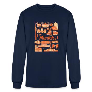 Munich Cityscape Landmark - Men's Long Sleeve T-Shirt - navy - Front
