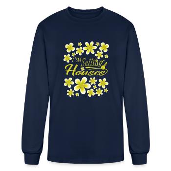 I m Selling Houses Floral - Men's Long Sleeve T-Shirt - navy - Front