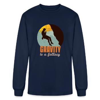 Gravity Is A Fallacy Climbing Lover - Men's Long Sleeve T-Shirt - navy - Front