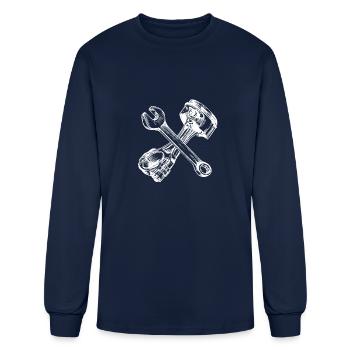 piston crossed - Men's Long Sleeve T-Shirt - navy - Front