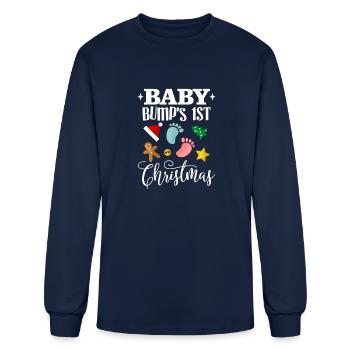 Baby Bumps 1st Christmas Maternity - Men's Long Sleeve T-Shirt - navy - Front