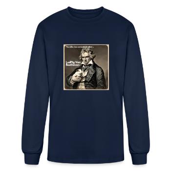 LudPig Van Beethoven - Men's Long Sleeve T-Shirt - navy - Front