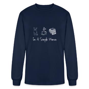 I'm A Simple Woman Reader Bookworm Reading - Men's Long Sleeve T-Shirt - navy - Front