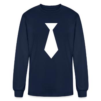 Tie - Men's Long Sleeve T-Shirt - navy - Front