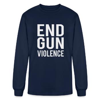 END GUN - Men's Long Sleeve T-Shirt - navy - Front