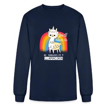 Fabulous Llamacorn - Men's Long Sleeve T-Shirt - navy - Front