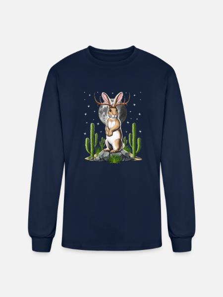 Jackalope Cryptid Rabbit - Men's Long Sleeve T-Shirt - navy