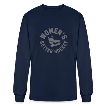 Women's Hockey Better Hockey Skate Logo - Men's Long Sleeve T-Shirt - navy - Front