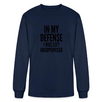 In my defense Quotes - Men's Long Sleeve T-Shirt - navy - Front
