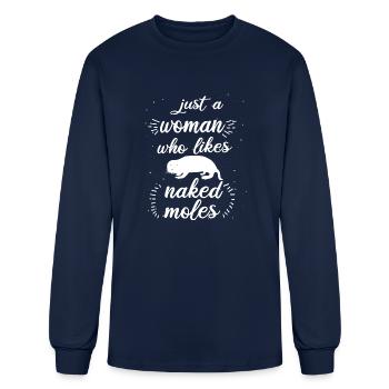 Woman Naked Mole Rat Love Girl Saying Rodent - Men's Long Sleeve T-Shirt - navy - Front