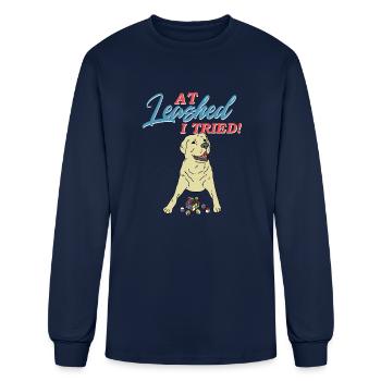 At Leashed I Tried - Men's Long Sleeve T-Shirt - navy - Front