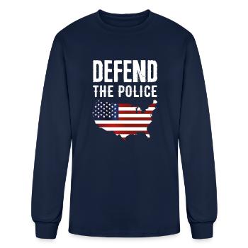 Defend The Police - Men's Long Sleeve T-Shirt - navy - Front