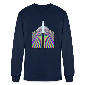 Rainbow jet - Men's Long Sleeve T-Shirt - navy - Front