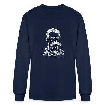 Dead Nietzsche (White) - Men's Long Sleeve T-Shirt - navy - Front