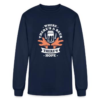 Oktoberfest Volksfest Bier There s A Beer - Men's Long Sleeve T-Shirt - navy - Front