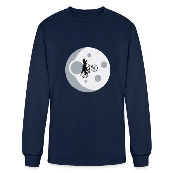 dinosaurs on the moon 4 - Men's Long Sleeve T-Shirt - navy - Front