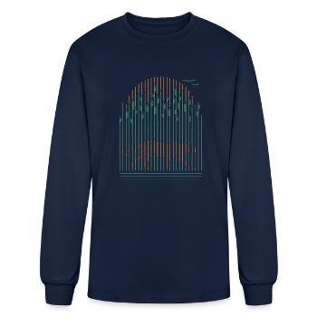 Tiger In The Grass - Men's Long Sleeve T-Shirt - navy - Front