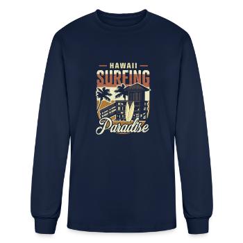 Surfing Paradise Collage - Men's Long Sleeve T-Shirt - navy - Front