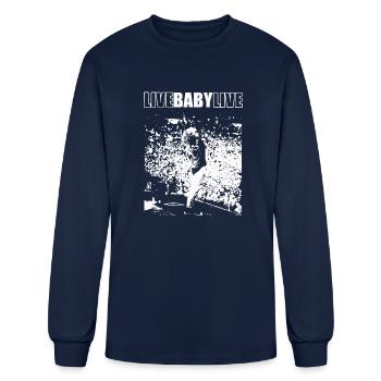 Live Baby Live Halftone - Men's Long Sleeve T-Shirt - navy - Front