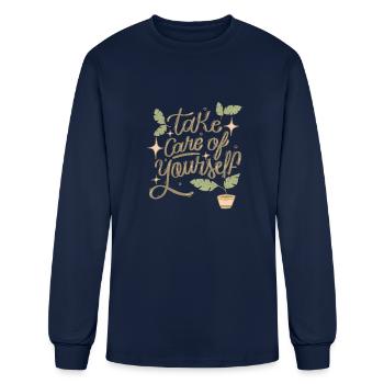take care of yourself - Men's Long Sleeve T-Shirt - navy - Front