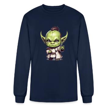 Orc in white robes - Men's Long Sleeve T-Shirt - navy - Front