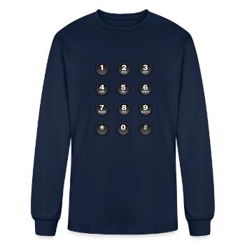 Numeric keypad of mobile phone - Men's Long Sleeve T-Shirt - navy - Front