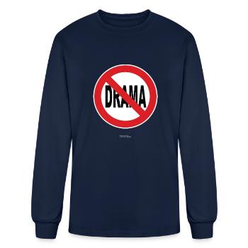 No Drama White Background - Men's Long Sleeve T-Shirt - navy - Front