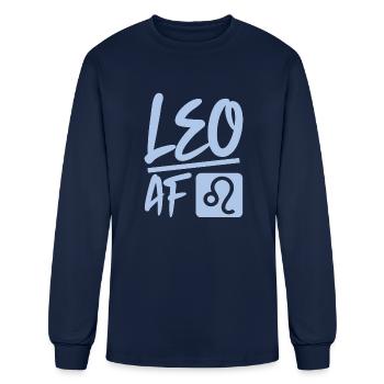 Leo Af - Men's Long Sleeve T-Shirt - navy - Front