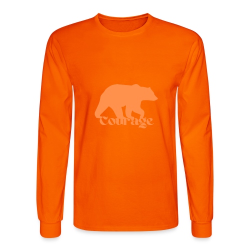 Courage Bear Orange - Men's Long Sleeve T-Shirt