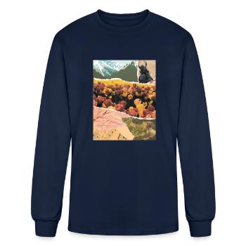 Samurai digital collage - Men's Long Sleeve T-Shirt - navy - Front