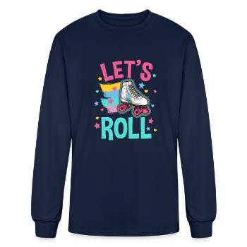 Roller Skating Roller Skate - Men's Long Sleeve T-Shirt - navy - Front