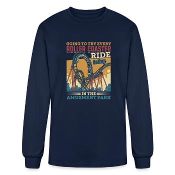 Rollercoasters Adventure Park Amusement Park - Men's Long Sleeve T-Shirt - navy - Front