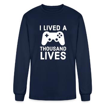 I Lived A Thousand Lives - Men's Long Sleeve T-Shirt - navy - Front