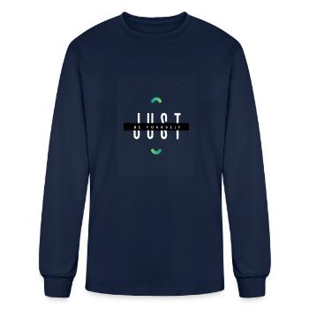 just - Men's Long Sleeve T-Shirt - navy - Front